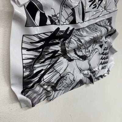 Tableau Déco Dragon Ball "Goku vs Beerus" - Tableau froissé