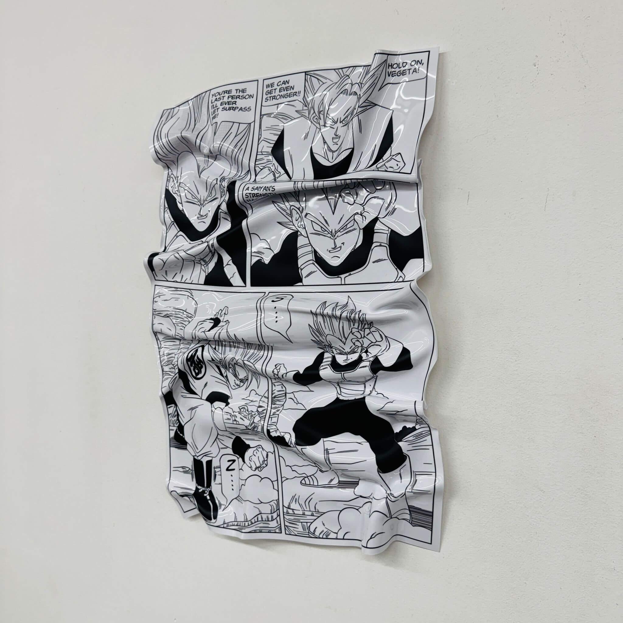 Tableau froissé – Manga Dragon Ball Z "Rivalité Sayen"