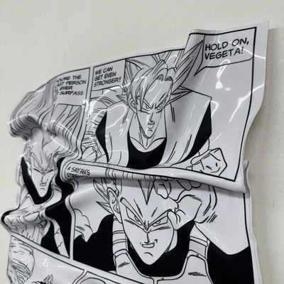 Tableau Déco Manga Dragon Ball Z "Rivalité Sayen" - Tableau froissé