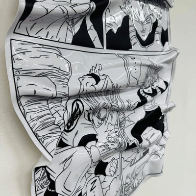 Tableau Déco Manga Dragon Ball Z "Rivalité Sayen" - Tableau froissé