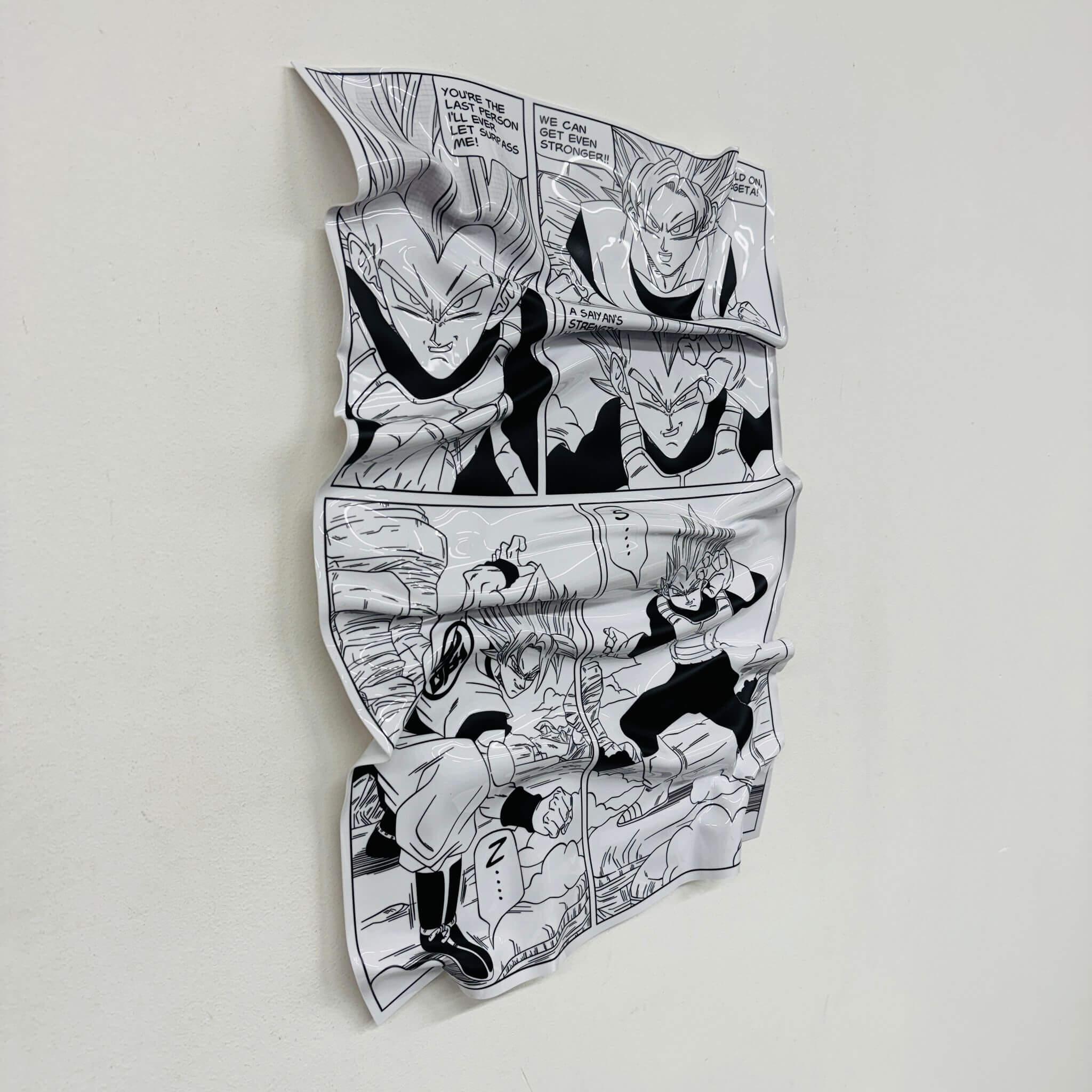 Tableau froissé – Manga Dragon Ball Z "Rivalité Sayen"
