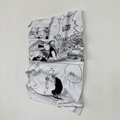 Tableau froissé – Manga One Piece "Le Chapeau Promis"