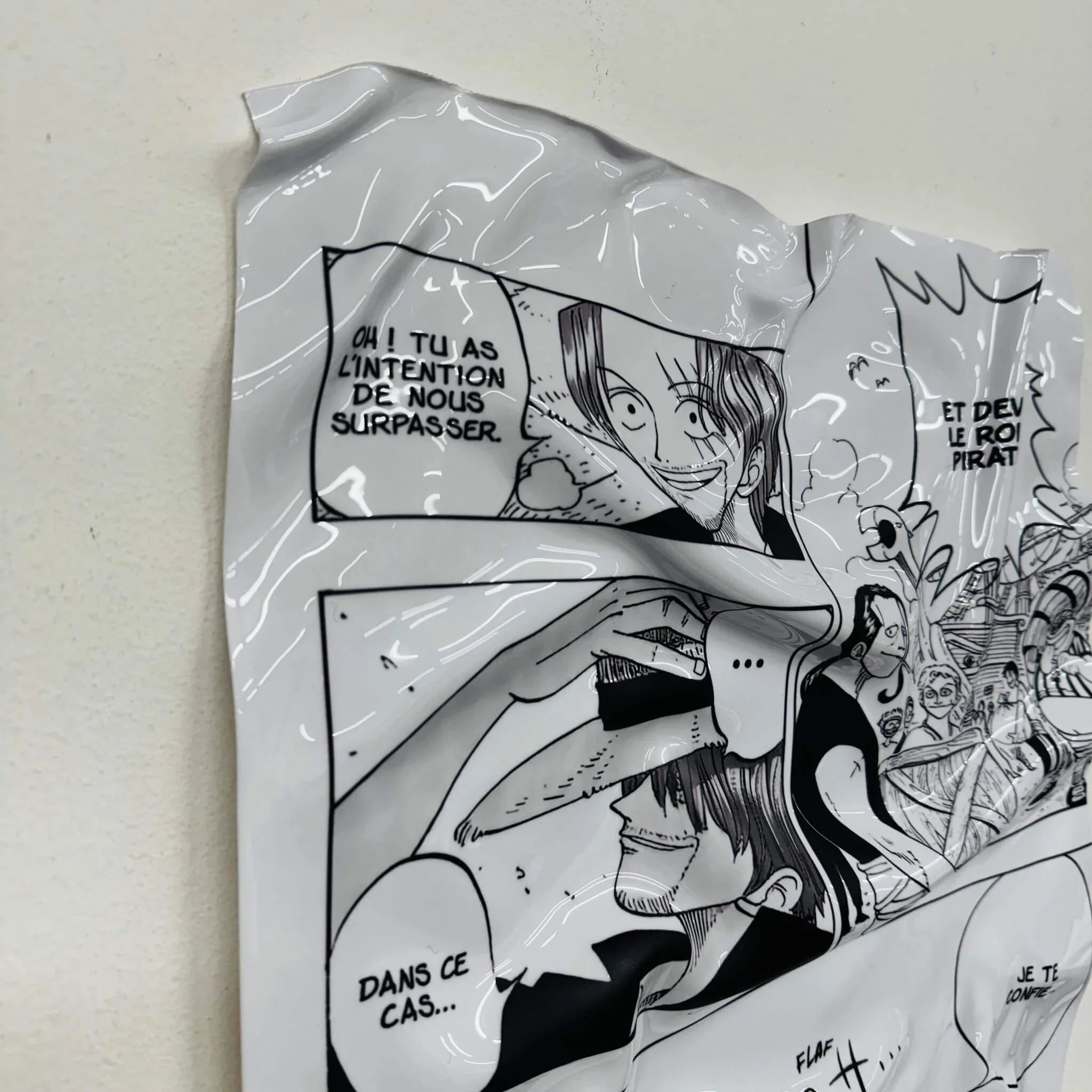 Tableau froissé – Manga One Piece "Le Chapeau Promis"