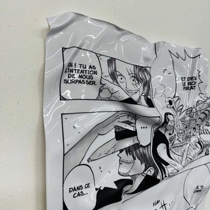 Tableau froissé – Manga One Piece "Le Chapeau Promis"