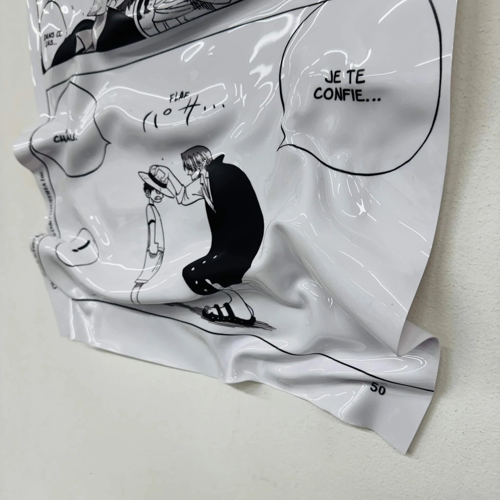 Tableau froissé – Manga One Piece "Le Chapeau Promis"