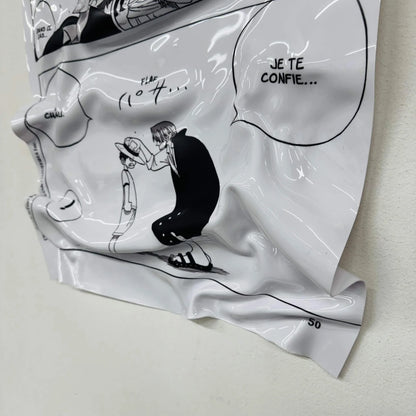 Tableau froissé – Manga One Piece "Le Chapeau Promis"
