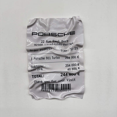 Tableau Déco Ticket Porsche 911 Turbo - Tableau froissé