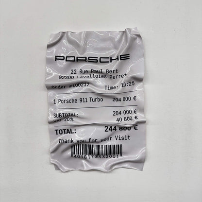 Tableau Déco Ticket Porsche 911 Turbo - Tableau froissé