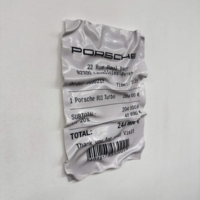 Tableau Déco Ticket Porsche 911 Turbo - Tableau froissé