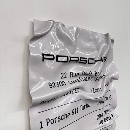 Tableau Déco Ticket Porsche 911 Turbo - Tableau froissé