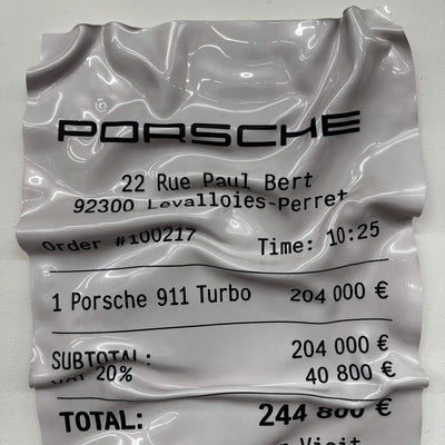 Tableau Déco Ticket Porsche 911 Turbo - Tableau froissé