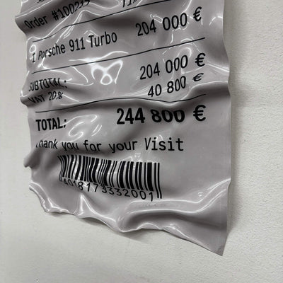 Tableau Déco Ticket Porsche 911 Turbo - Tableau froissé