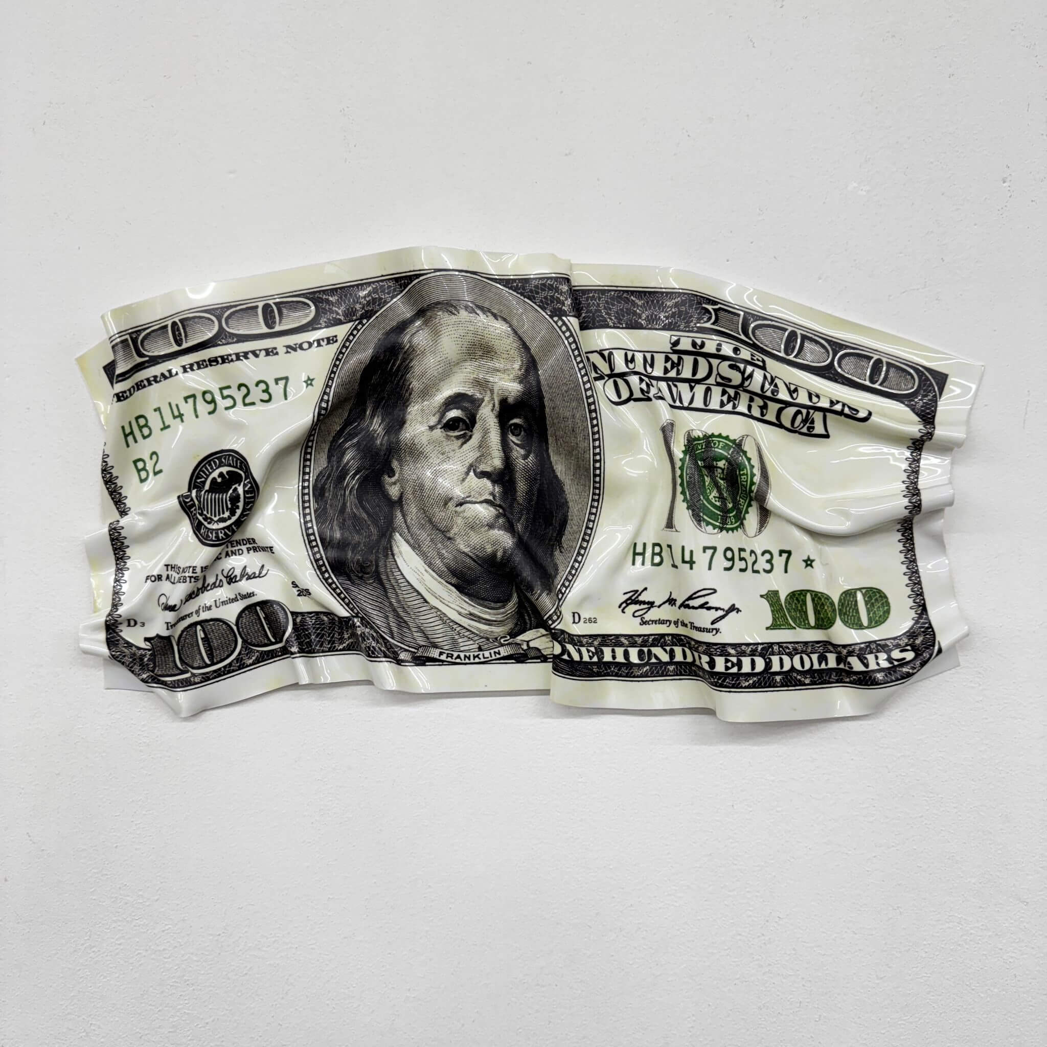 Quadro spiegazzato - Banconota da 5 Dollari