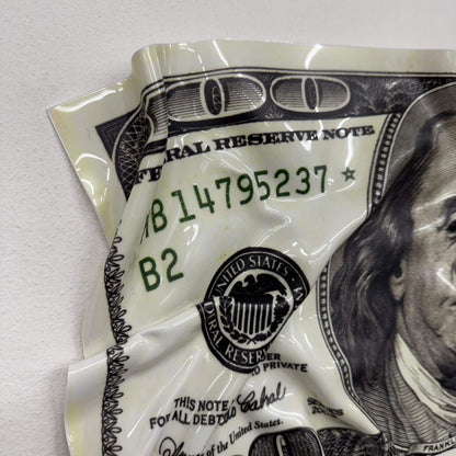 Quadro spiegazzato - Banconota da 5 Dollari