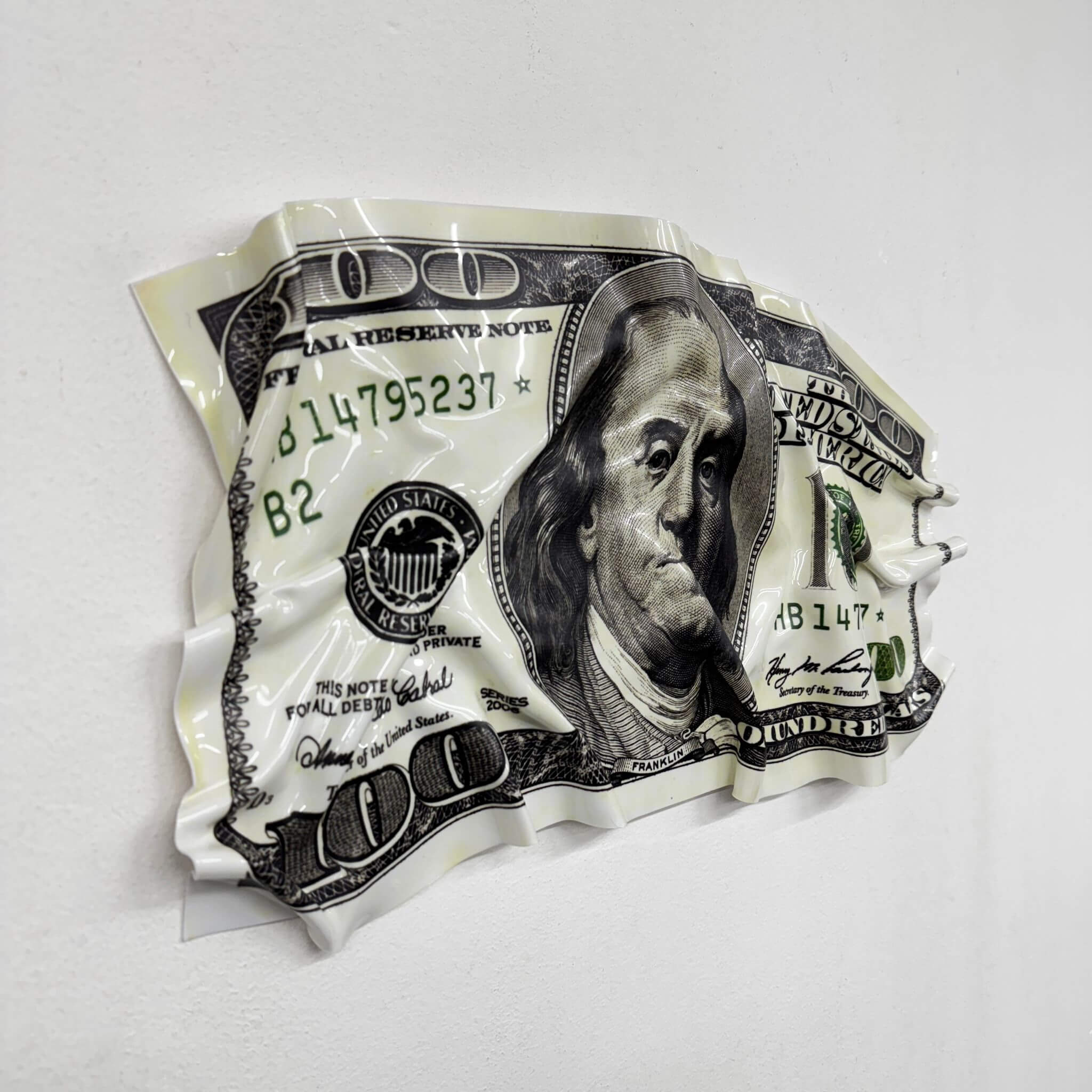 Quadro spiegazzato - Banconota da 5 Dollari