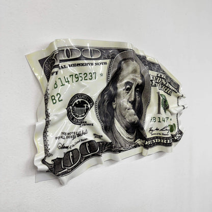 Quadro spiegazzato - Banconota da 5 Dollari