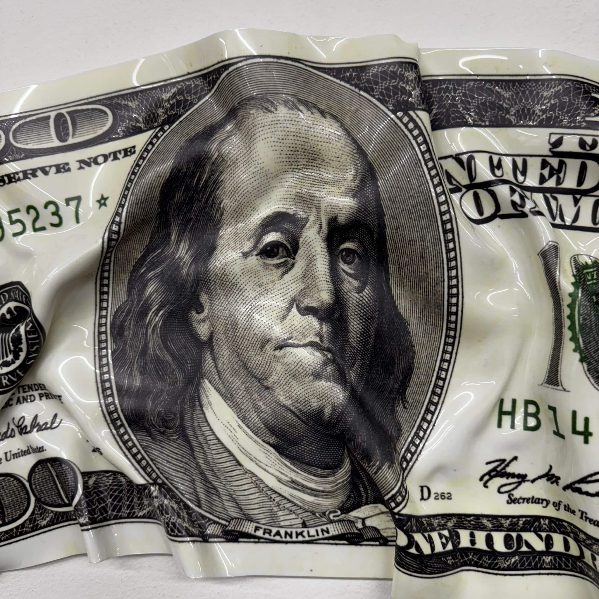 Quadro spiegazzato - Banconota da 5 Dollari