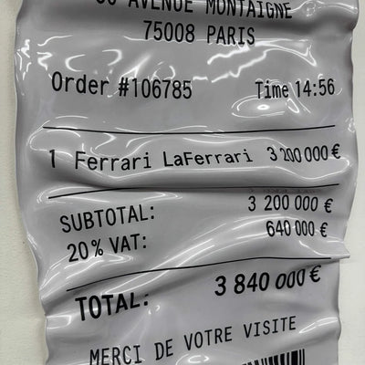Tableau Déco Ticket "LaFerrari" - Tableau froissé