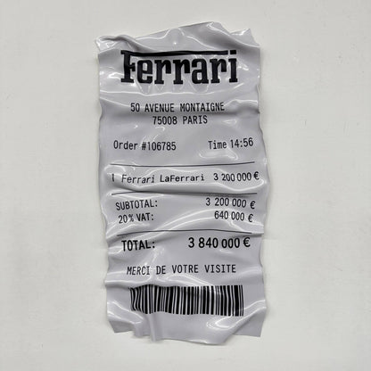 Tableau Déco Ticket "LaFerrari" - Tableau froissé