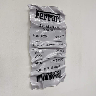 Tableau Déco Ticket "LaFerrari" - Tableau froissé