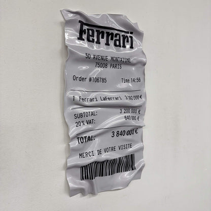Tableau Déco Ticket "LaFerrari" - Tableau froissé