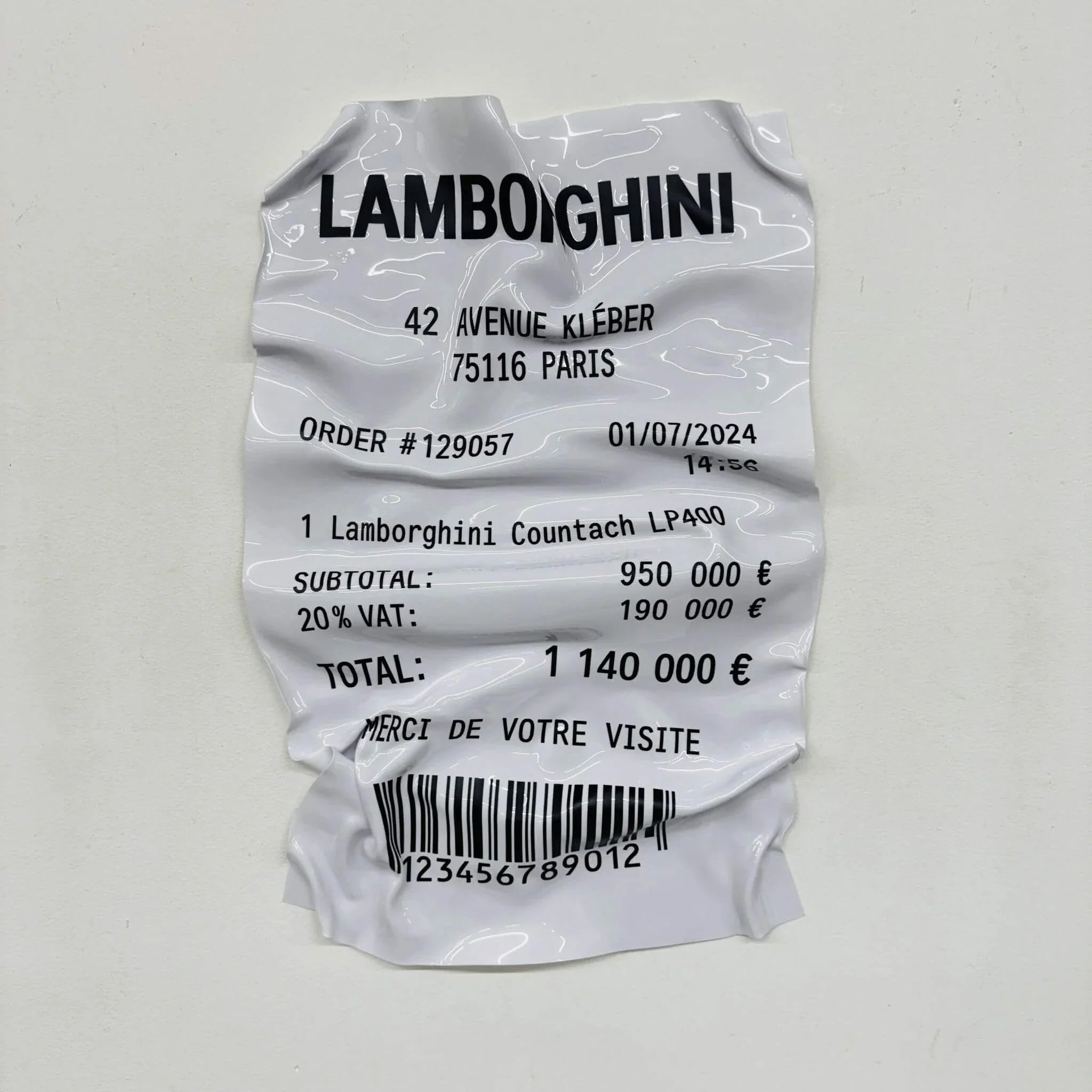 Tableau arrugado – Entrada "Lamborghini Countach LP400"