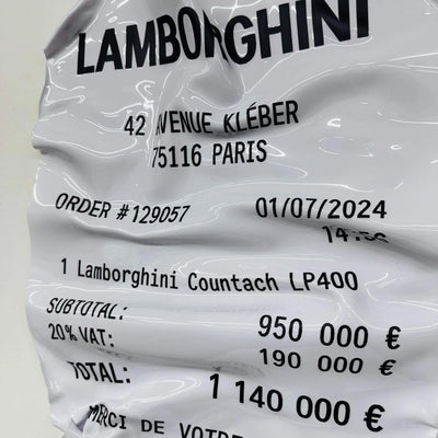 Tableau Déco Ticket "Lamborghini Countach LP400" - Biglietto stropicciato