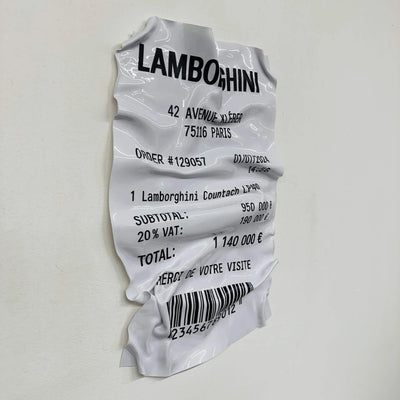 Tableau Déco Ticket "Lamborghini Countach LP400" - Biglietto stropicciato