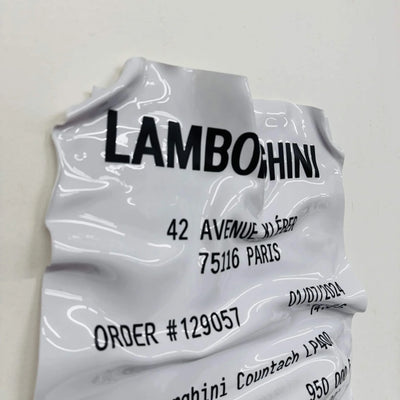 Tableau Déco Ticket "Lamborghini Countach LP400" - Biglietto stropicciato