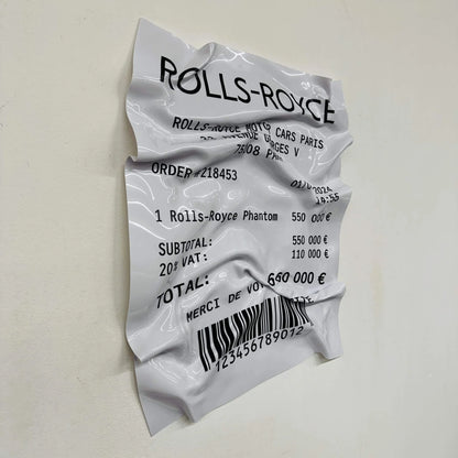 Tableau froissé – Ticket "Rolls-Royce Phantom"