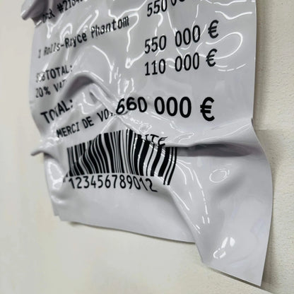 Tableau froissé – Ticket "Rolls-Royce Phantom"