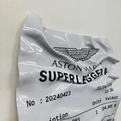 Tableau froissé – Ticket Aston Martin Superleggera