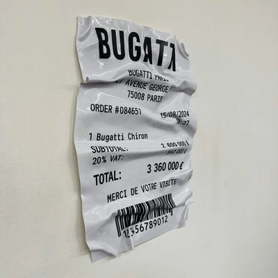 Tableau Déco Ticket Bugatti Chiron - Tableau froissé