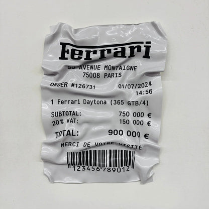 Tableau Déco Ticket Ferrari Daytona 365 GTB - Tableau froissé