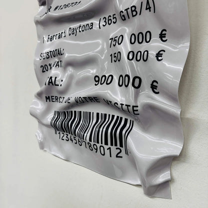 Tableau Déco Ticket Ferrari Daytona 365 GTB - Tableau froissé