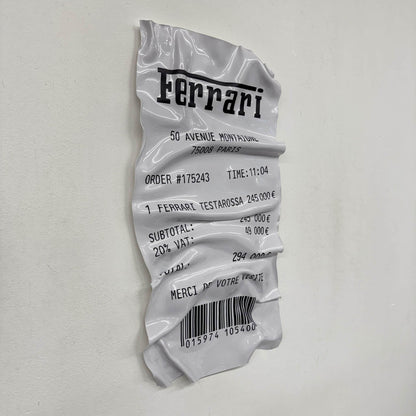Tableau froissé – Ticket Ferrari Testarossa-