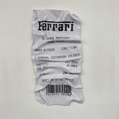 Tableau froissé – Ticket Ferrari Testarossa-