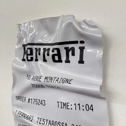 Tableau froissé – Ticket Ferrari Testarossa-