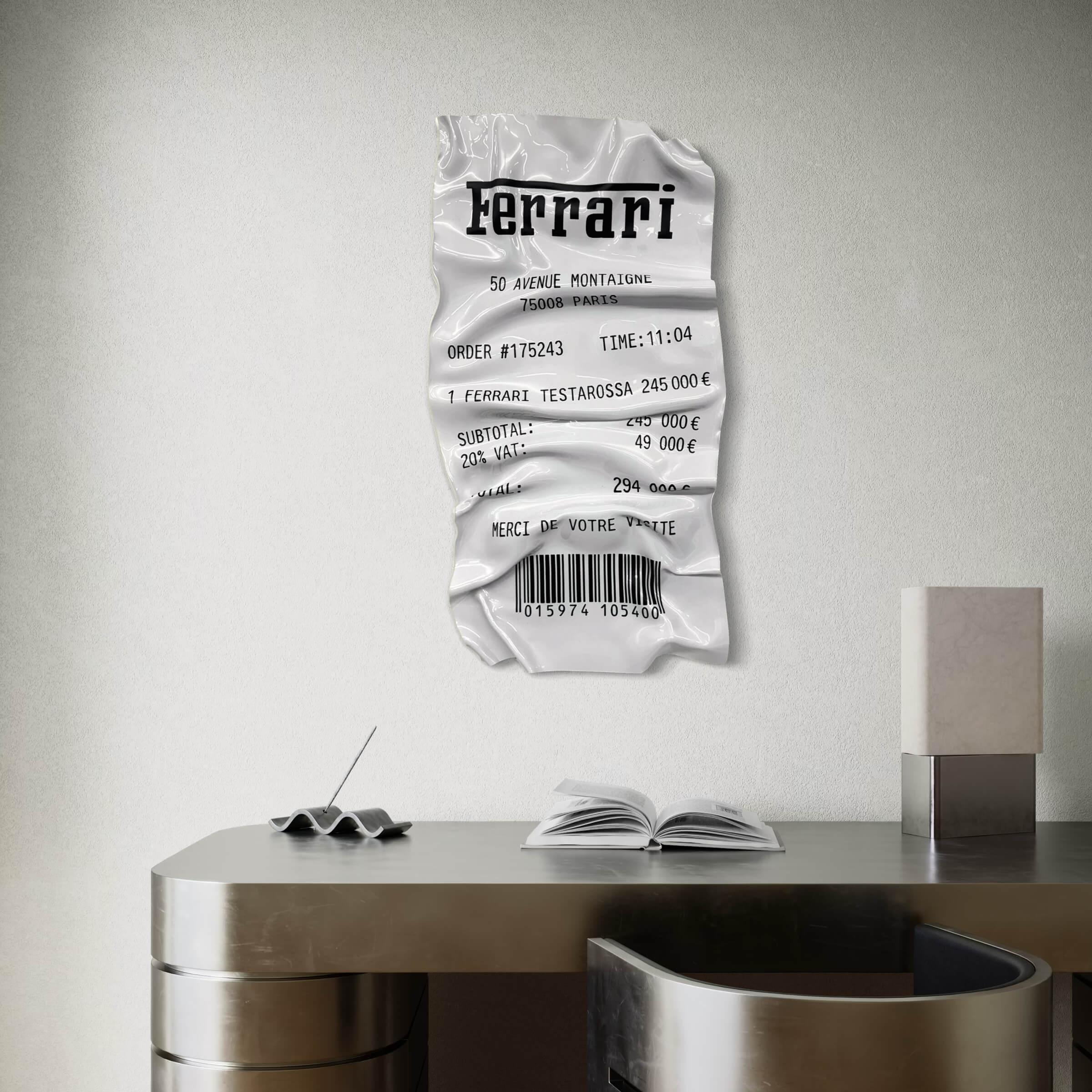 Tableau froissé – Ticket Ferrari Testarossa-