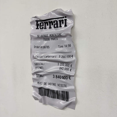 Tableau Déco Ticket "LaFerrari" - Tableau froissé