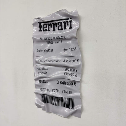 Tableau Déco Ticket "LaFerrari" - Tableau froissé
