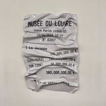 Tableau froissé – Ticket Musée du Louvre La Joconde