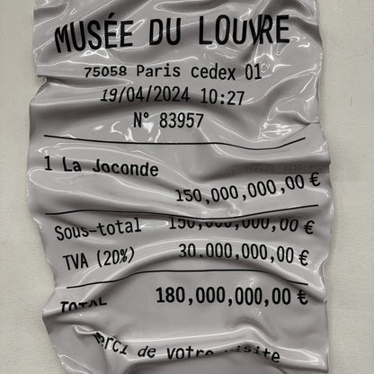 Tableau froissé – Ticket Musée du Louvre La Joconde