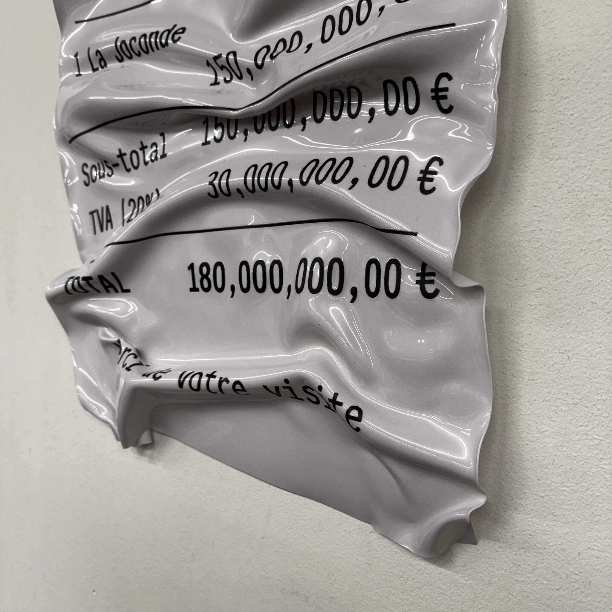 Tableau froissé – Ticket Musée du Louvre La Joconde