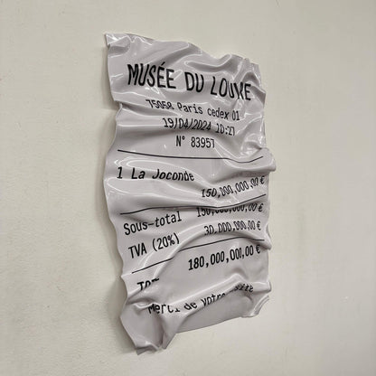Tableau froissé – Ticket Musée du Louvre La Joconde