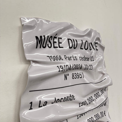 Tableau froissé – Ticket Musée du Louvre La Joconde