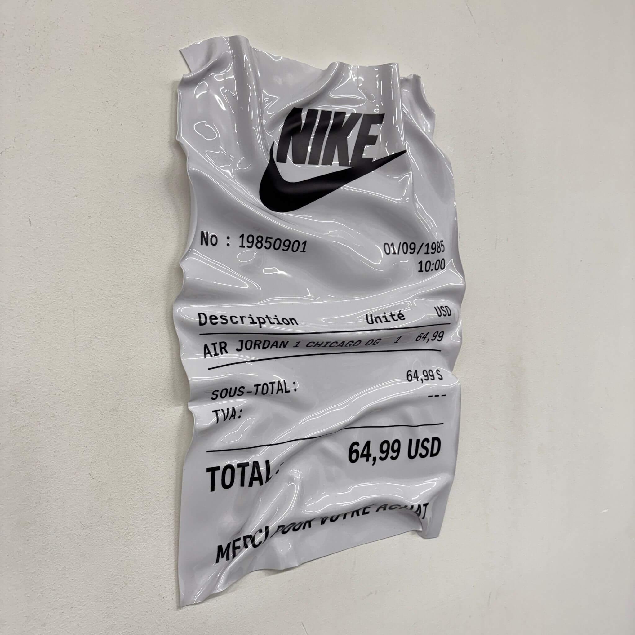 Tableau froissé – Ticket Nike Air Jordan 1 Chicago