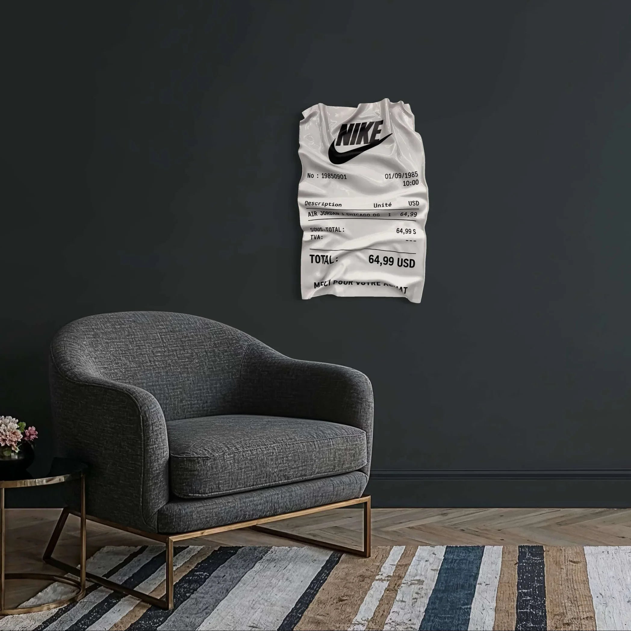 Tableau froissé – Ticket Nike Air Jordan 1 Chicago