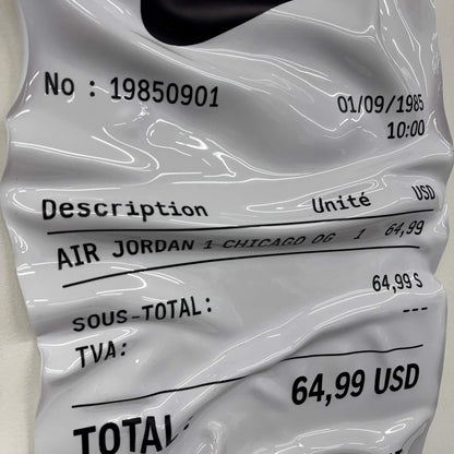 Tableau froissé – Ticket Nike Air Jordan 1 Chicago