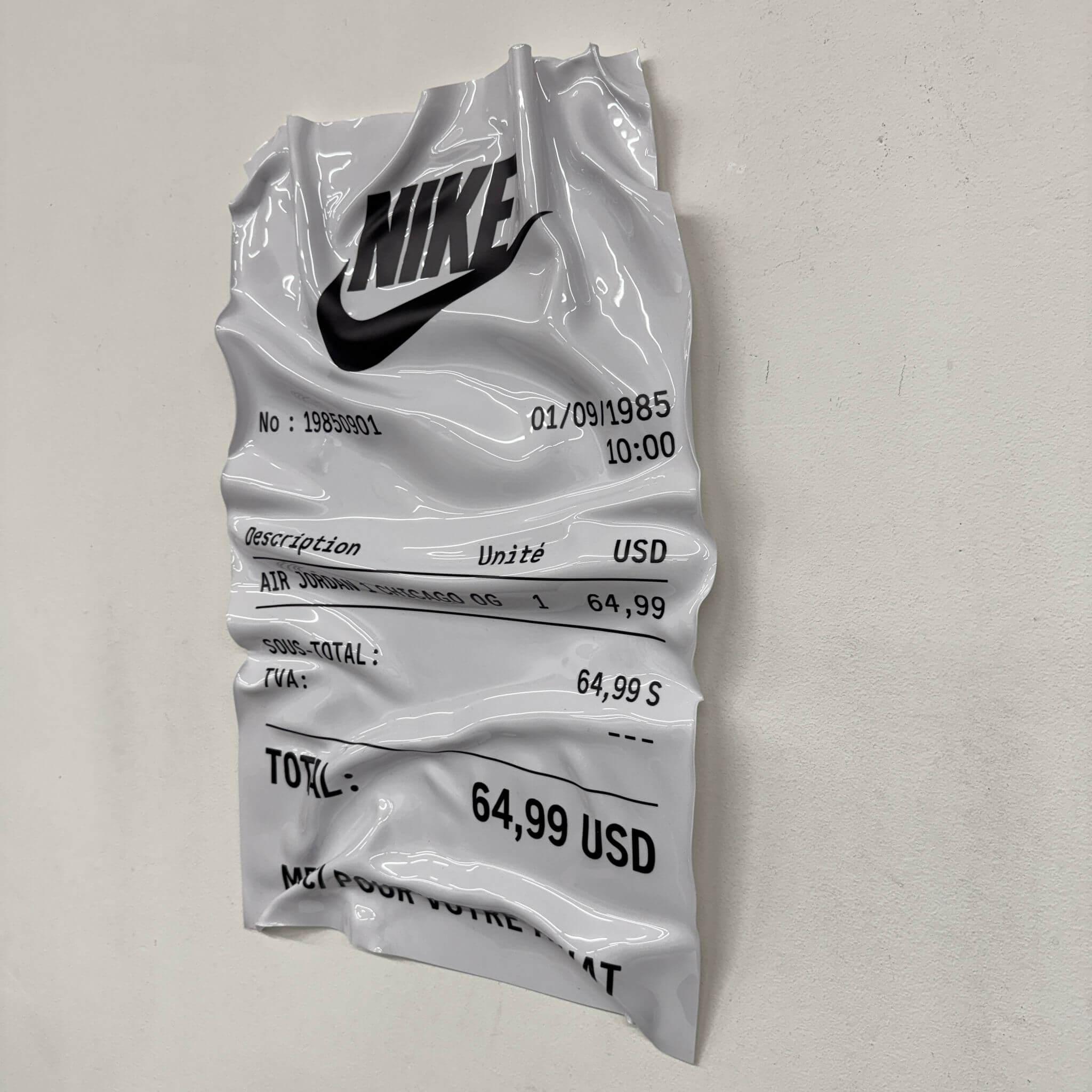 Tableau froissé – Ticket Nike Air Jordan 1 Chicago